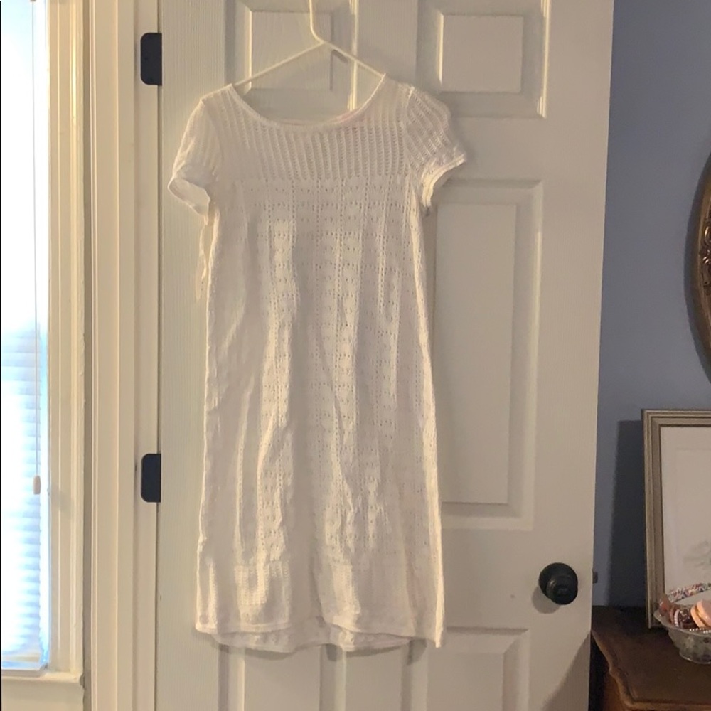 Well loved white summer sweater dress
